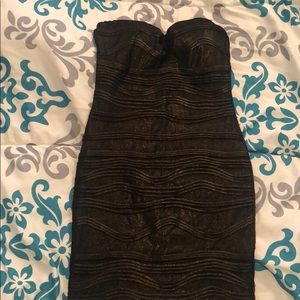 black and gold mini dress
